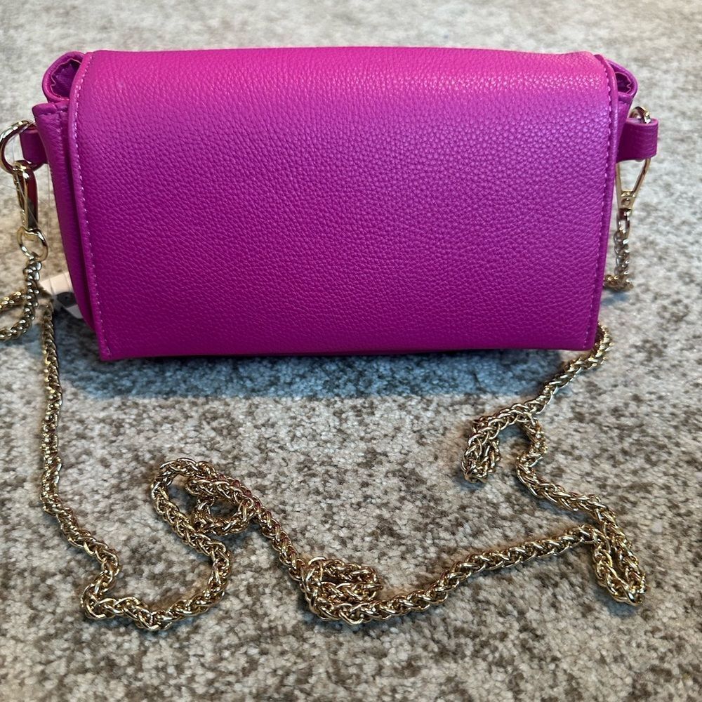 Anthropologie Pink Faux Leather Crossbody Bag NWT
